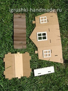 как сделать домик для кукол из картонной коробки своими руками